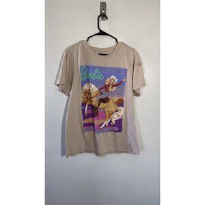 Barbie Western Cowgirl Rodeo Horseback Riding Tan T-Shirt/ Tee Women's Sz L